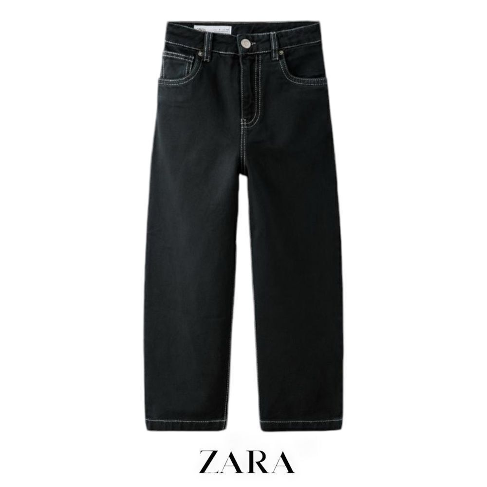 ZARA Kids | Black | RELAXED FIT TWILL PANTS